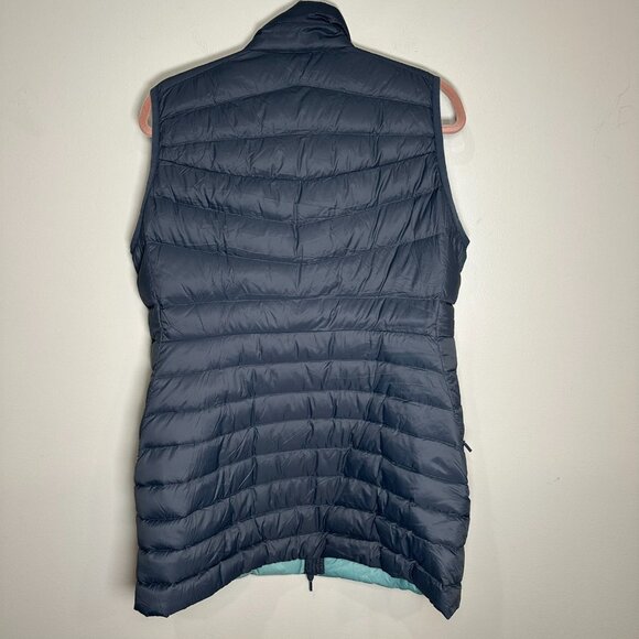 Lands’ End Ultralight Long Down Vest Women's Size Medium Petite Navy Blue - Picture 5 of 9